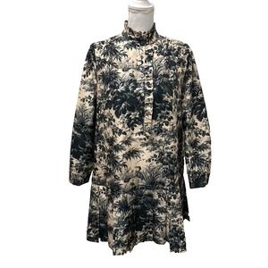 Tuckernuck Nior Cyprus Toile Tate Dress Womens Medium Black Long Sleeve Mini